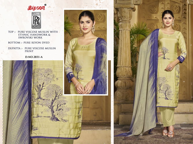 Rolls Royce 2851 By Bipson Viscose Muslin Dress Material Wholesale Price In Surat